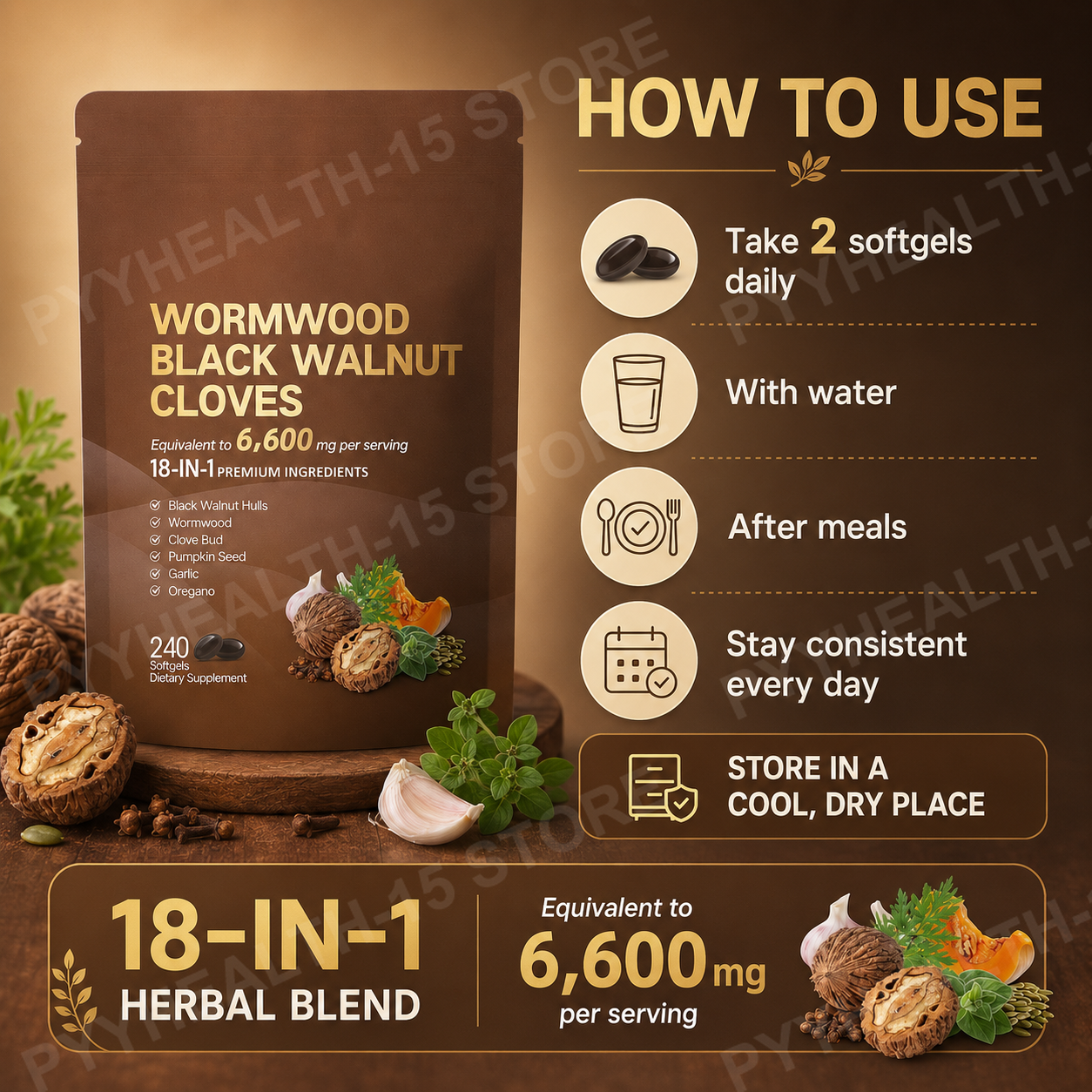 18-in-1 Wormwood Black Walnut  - огляд і ціна Herbal Wellness